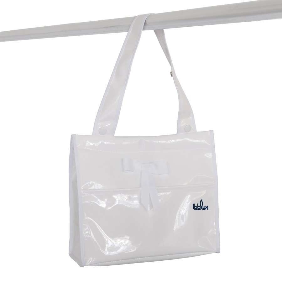white pram bag