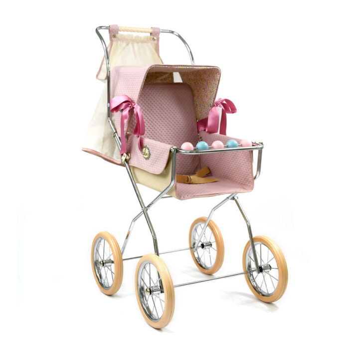 Bebelux | Powder Pink Reborn Vintage Pushchair | Opened